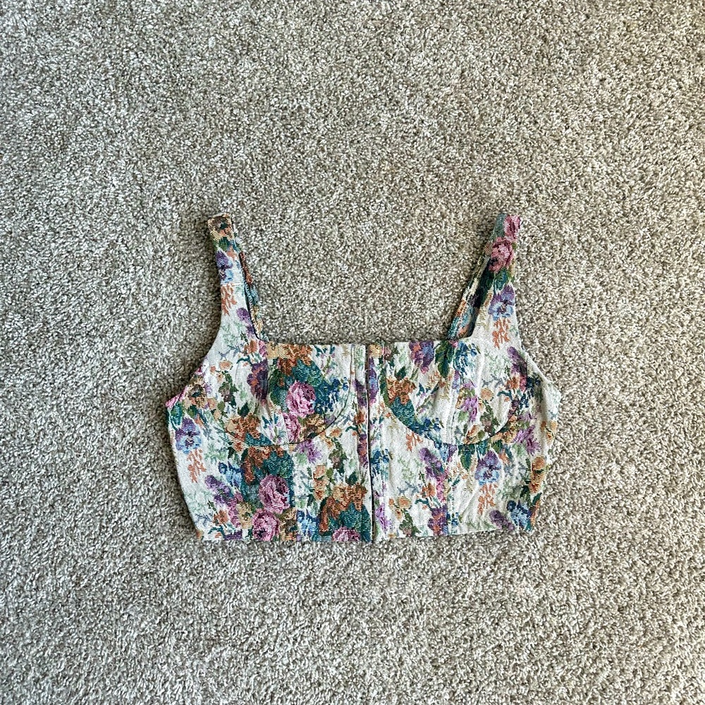 Floral plus size half corset